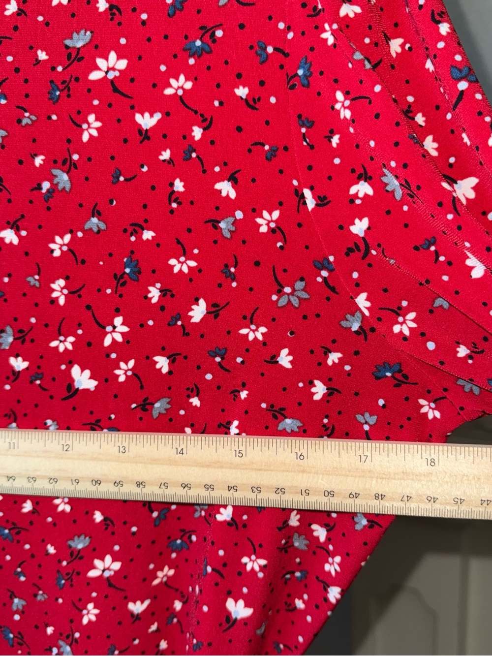 Banana Republic Red Floral Long-Sleeve Tie-Waist Dress Size M - Picture 9 of 9